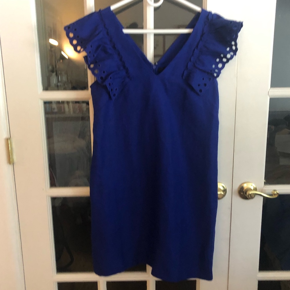 J. Crew Ruffle Dress in Blue, Size 4